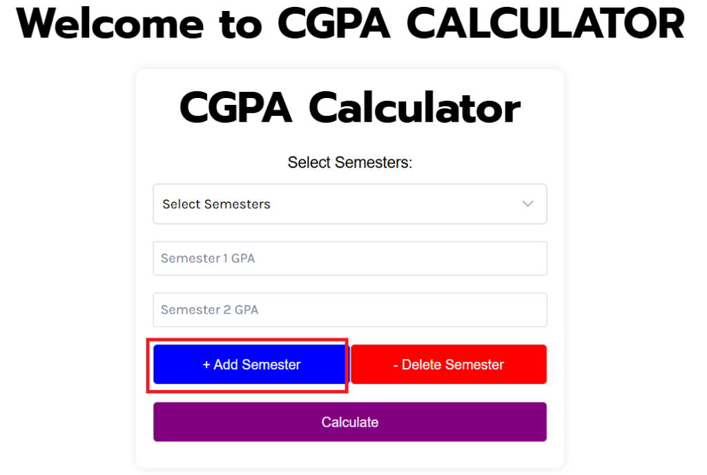 CGPA CALCULATOR