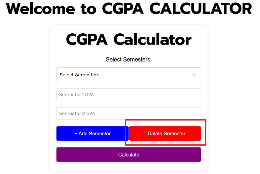 CGPA CALCULATOR